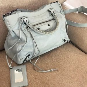 Balenciaga Large Velo Bag, powder blue, AUTHENTIC